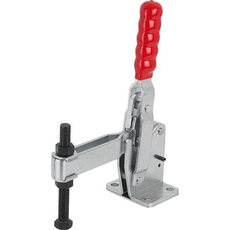 Kipp Toggle Clamp Vertical Std, Horizontal Foot F2=8000, Adjustable Clamping Spind M16X150, Steel Electro K1255.008000